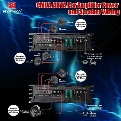 480 Watt 4-Channel Class AB Car Amplifier