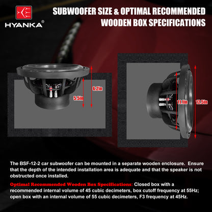 BSF-12-2 subwoofer size